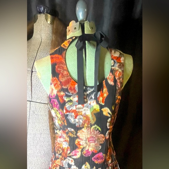 ๐ค Leifsdottir ๐ค Anthropologie Metallic Brocade Sleeveless Adeleta Dress XS 2 - Picture 9 of 13